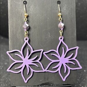 Purple Floral Earrings